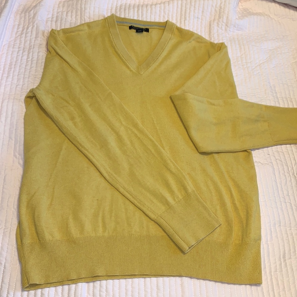 Banana Republic cotton cashmere sweater, L, yellow/gold, great condition!